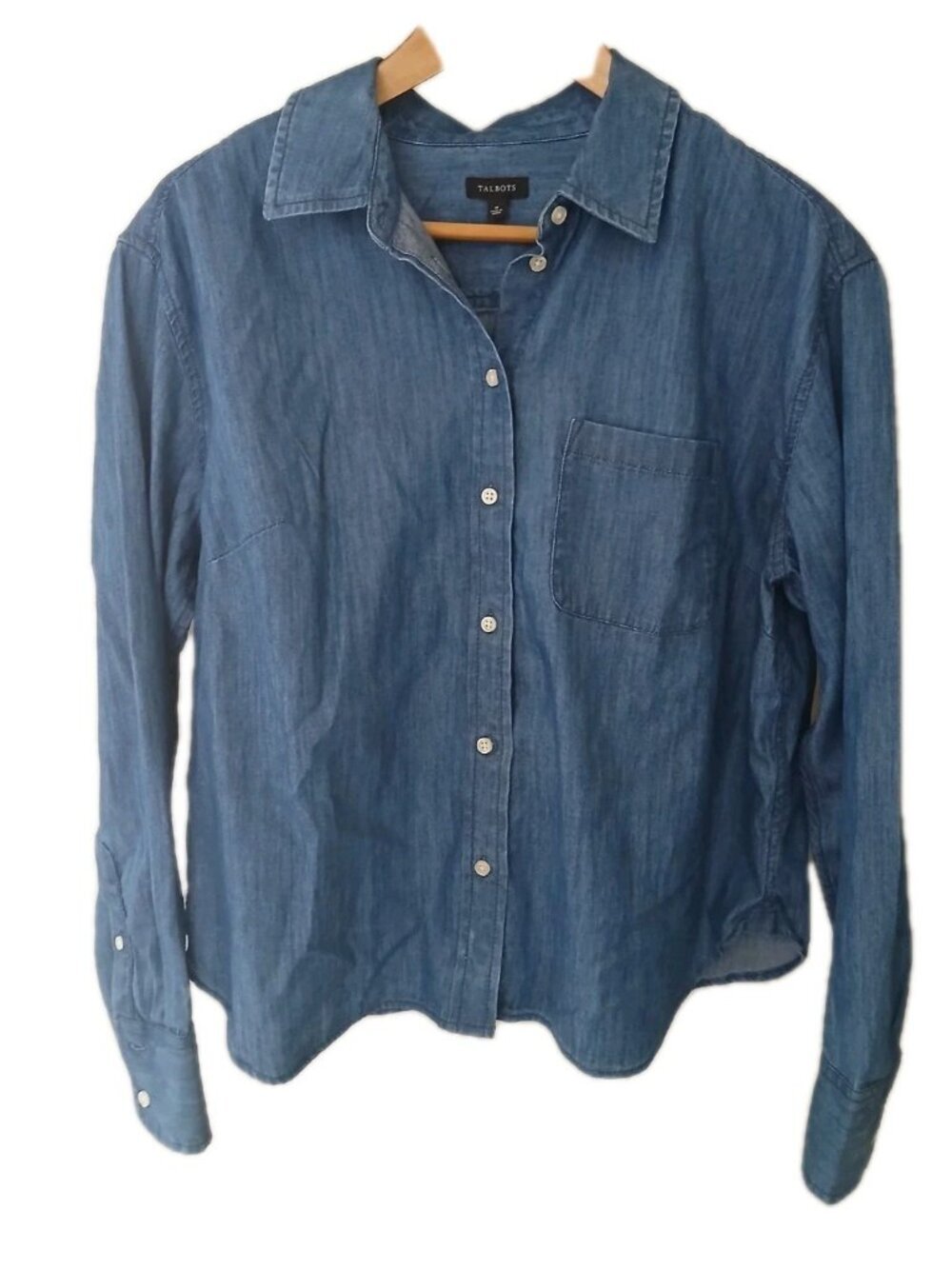 Talbots Chambray Button Down Blouse